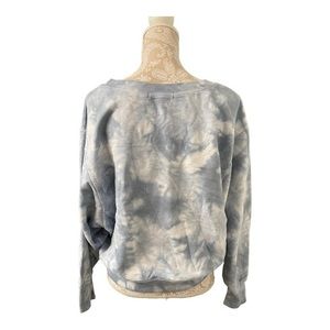 SANCTUARY Sweatshirt Oversized Tie Dye Blue/White Medium
